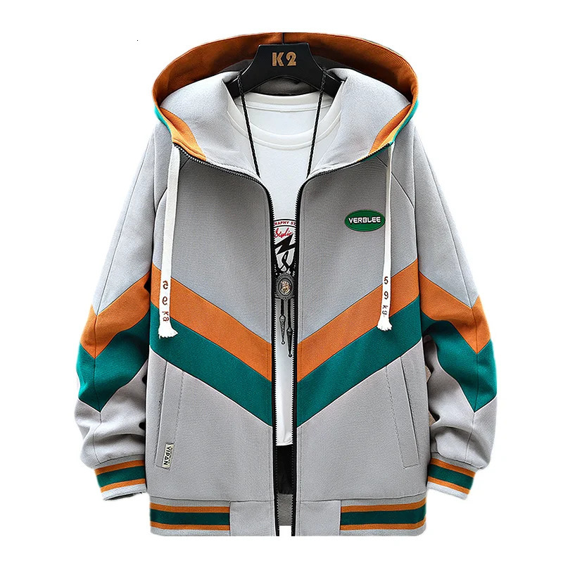 Spring Autumn Mens Sets Korean Fashion Joggers Suit Men Casual Men patchwork Streetwear Hooded Tracksuit Men Two Piece Set 251225