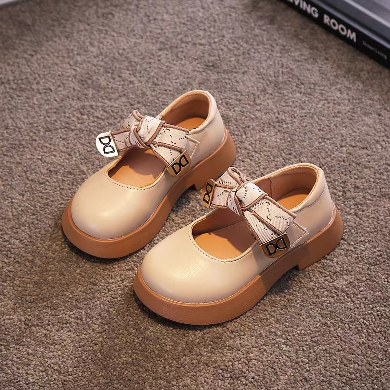Girl Princess Small Shoes Spring and Autumn Fashion New Dance Shoes Big Girl Child Bow Solid Color Single Shoes