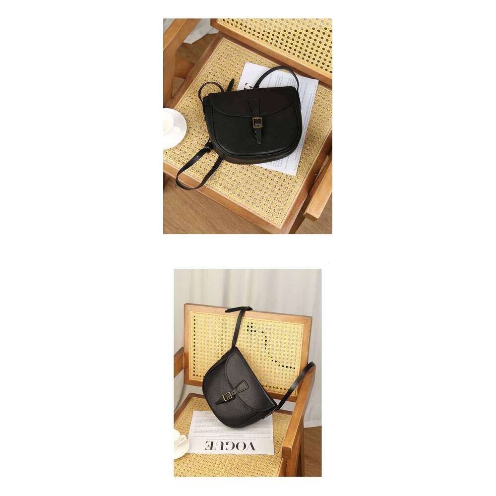 Spring New Fashionable Soft Leather Crossbody Women S Versatile Wide Strap Half Round Saddle Bag Shoulder LEMON KOKO
