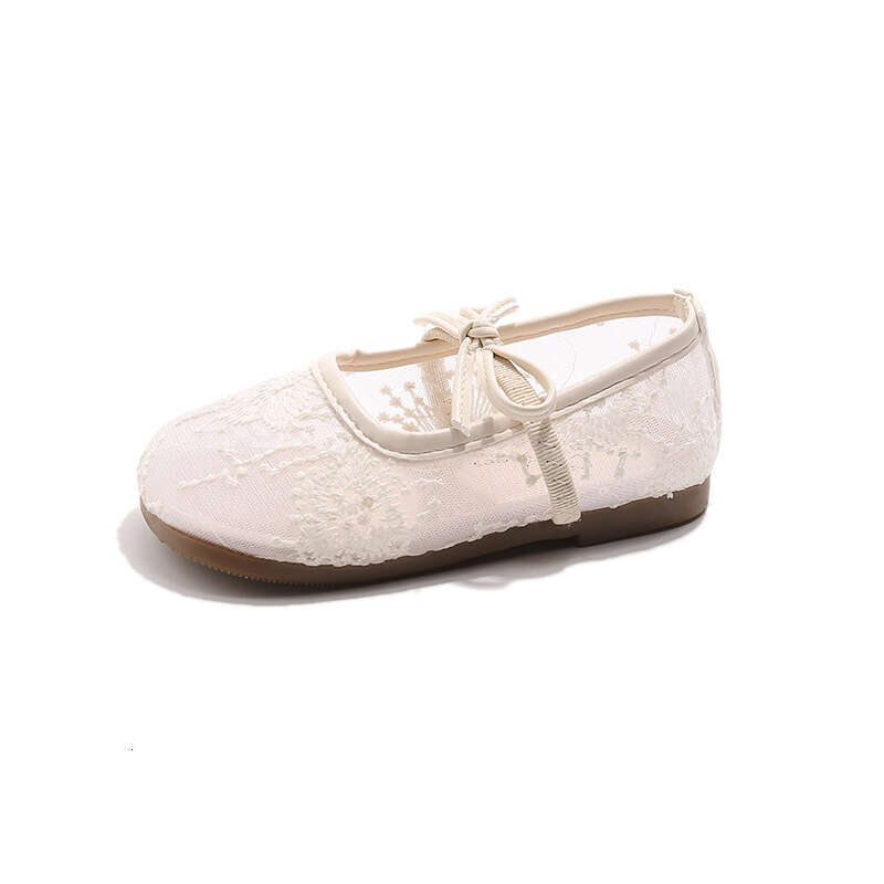 Flat Breathable Lace Mesh Single 2025 Spring Summer New Korean Style Girls' Bowknot Shallow Mary Jane Shoes