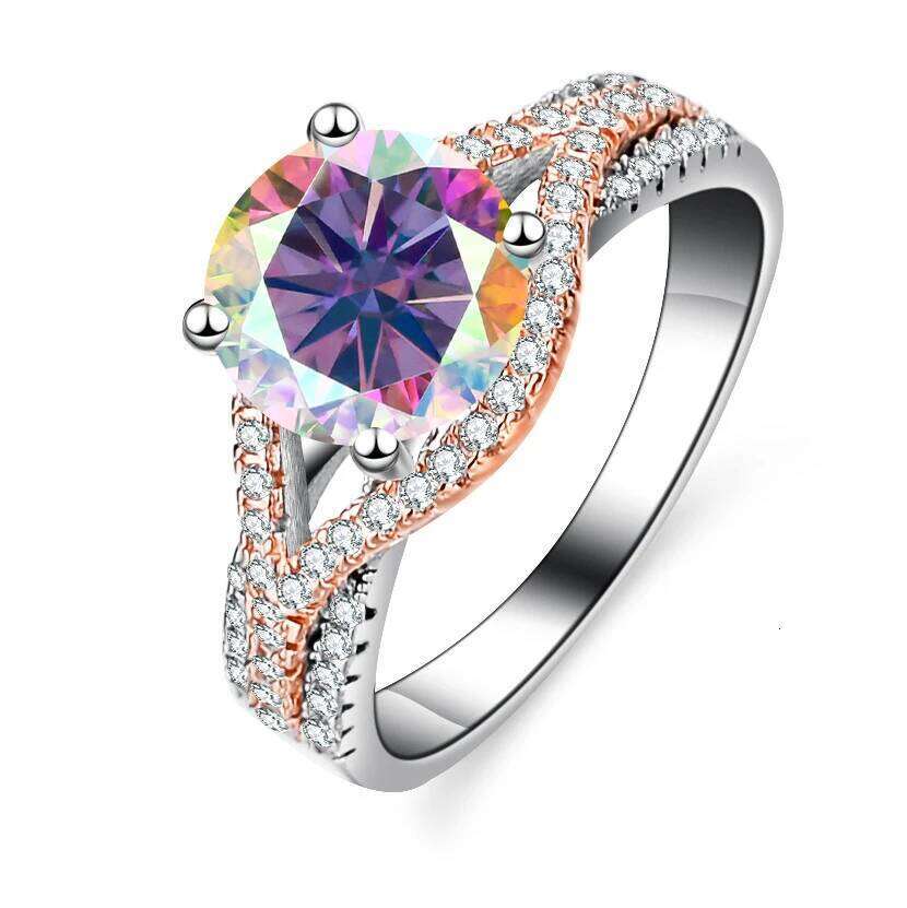 2 Ct Trend moissanite ring for charm lady silver 100% 925 jewelry Rings Wedding Anniversary Ring Date Gift size 5-9 6bd