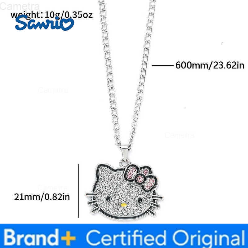 Sanrio Y2k Hello Kitty Clavicle Necklace Alloy Crystals Female Charms Rhinestone Pendant Jewelry Women Girl Gift H251229