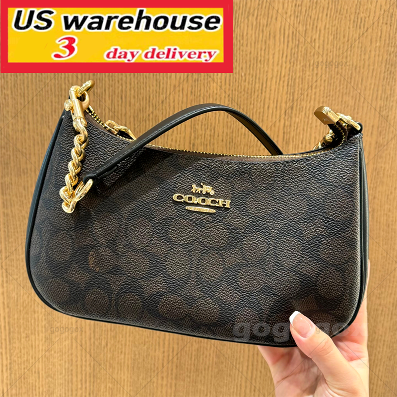10a coachbgas teri shoulder bag pink coacher bag shoulder bag city tote tabby designer bag women handle travel shopping crossbody bag extended chain brooklyn