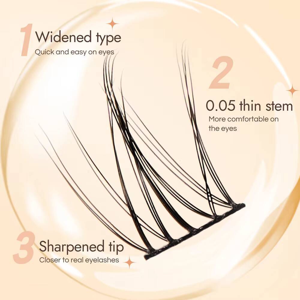 Latest Custom Label Large Capacity 10 Rows 120 Cluster Beginner Friendly Diy Fine-Stem D-curled Sunflower False Eyelashes