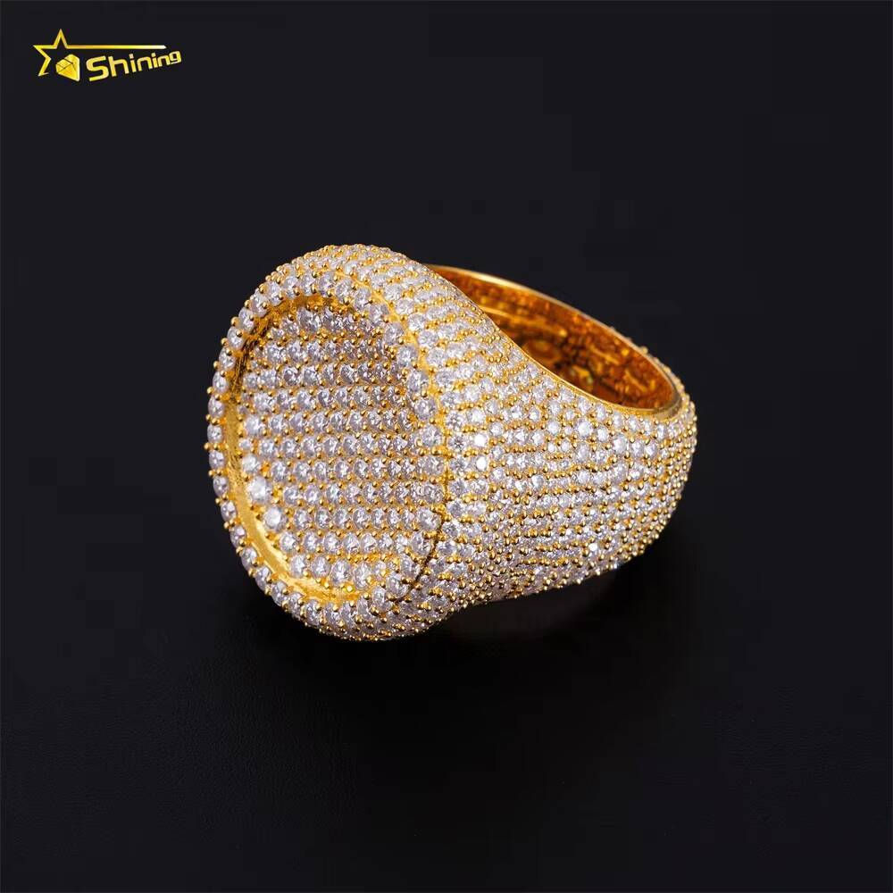 Ready to Ship New Design Mens Jewelry Vvs Diamond 925 Silver Iced Out Moissanite Hip Hop Ring
