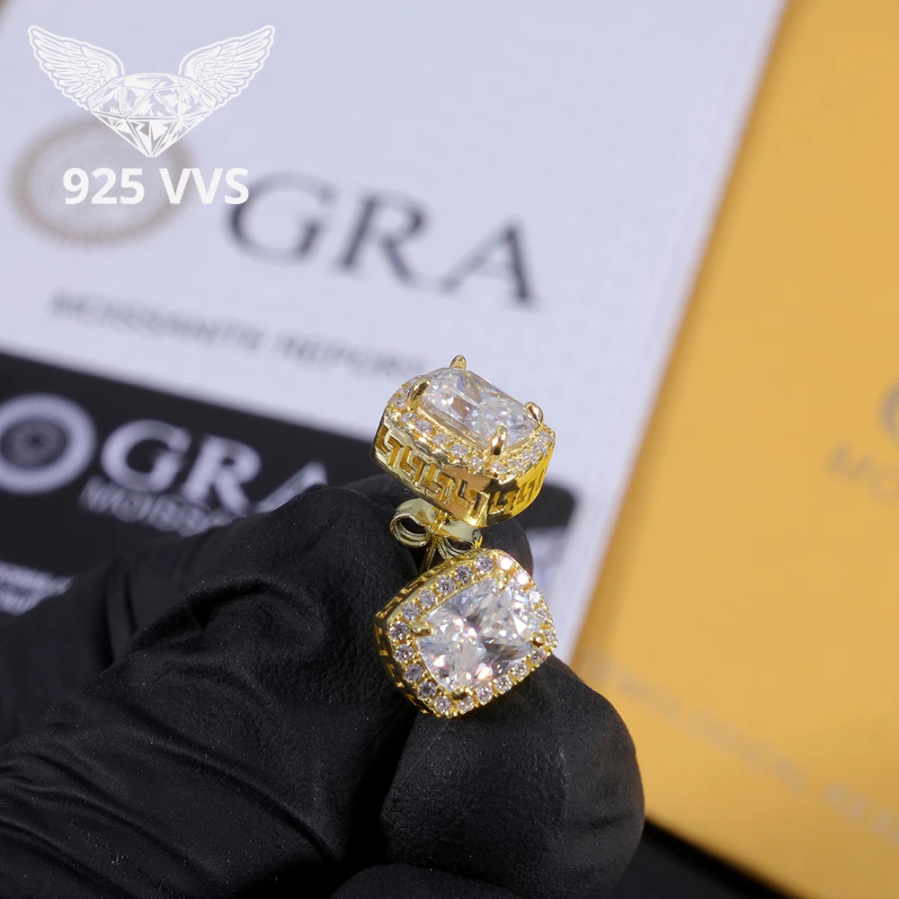 925 VVS Iced Out D Color Stud Earrings Sterling Silver Hip Hop Jewelry Fine Jewelry Gift Unisex 251224