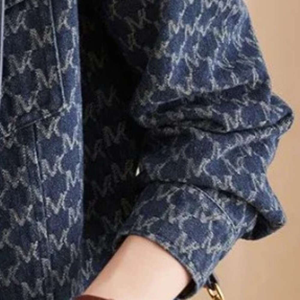 Blue Women's Designer Fashion 2026 Denim Jackets With Print Outerwears Spring Autumn Graphic Female Jeans Coat On Sale Cowgirl Clothing Vintage L