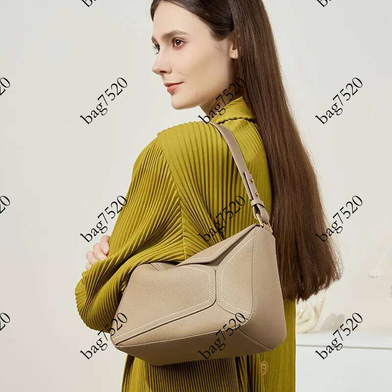 Fashionable Women's Genuine Leather Geometry Design Luxury Shoulder Bags Cowhide Women Flap Crossbody Bag Female Handbags Pingshuo