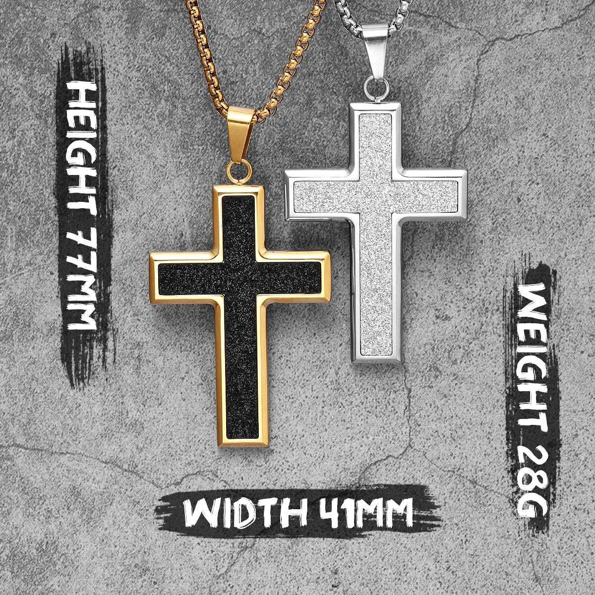 Simple Luxury Shining Cross Stainless Steel Men Women Necklaces Pendants Chain Punk Trendy Jewelry Creativity Gift Wholesale Y251227