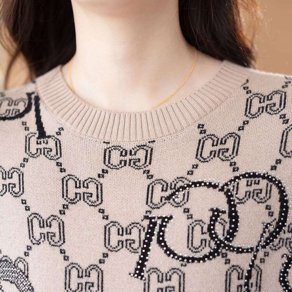 New Knitted Round Neck Wool Slimming Autumn Winter Versatile Loose Stylish Long Sleeve Sweater Base Shirt Women's Clothing