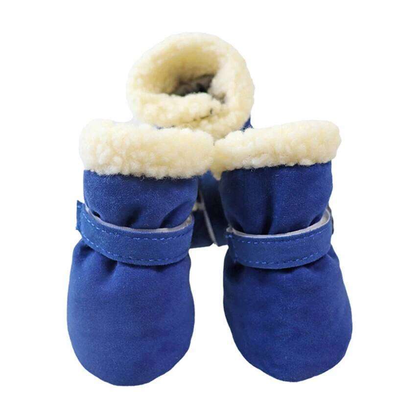 4Pcs Winter Waterproof Warm Dog Shoes Non-slip Snow Boots for Small Breeds Dogs Puppy Cat Chihuahua Pet Paw Care Pug