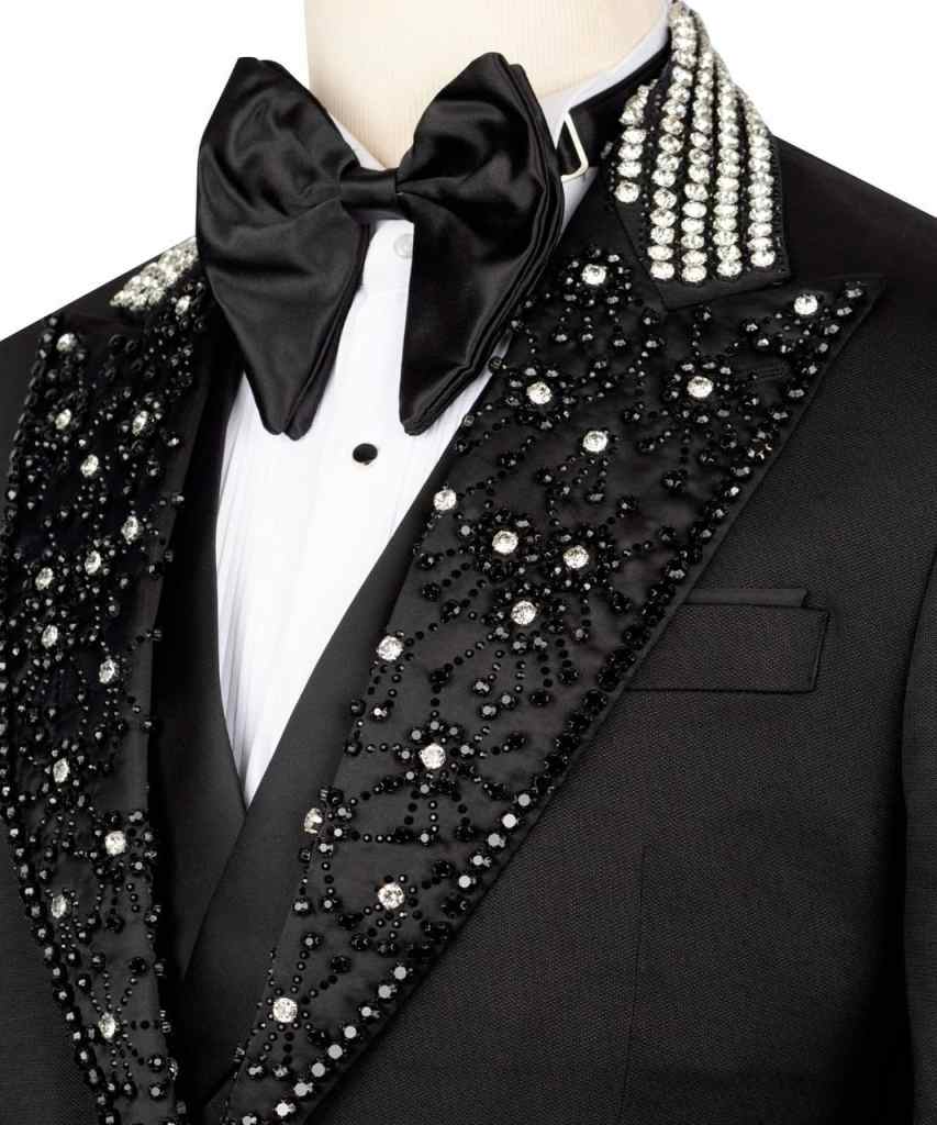 Luxury Wedding Tuxedos Crystal Beaded 1 Piece Set Jacket Men Suit Exquisite Single Breasted Evening Groom Coat Customized