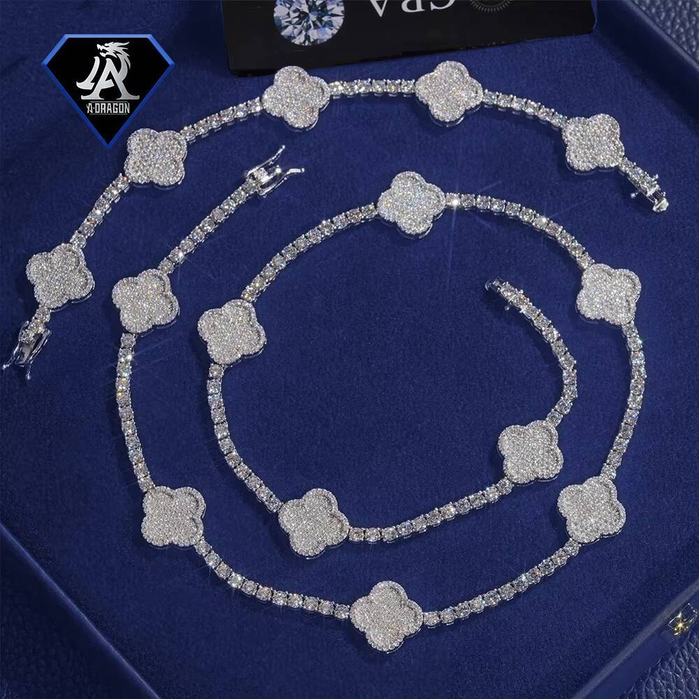 2024 Exclusive S925 Silver 4mm Moissanite Mens Tennis Bracelet Diamond Tester Approved with GRA Certification