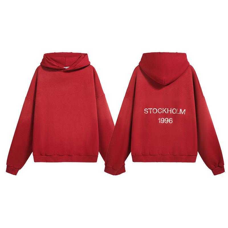 AC1996 Letter Washed Vintage Hoodie High Street American Style Unisex Loose Sweatshirt T251229