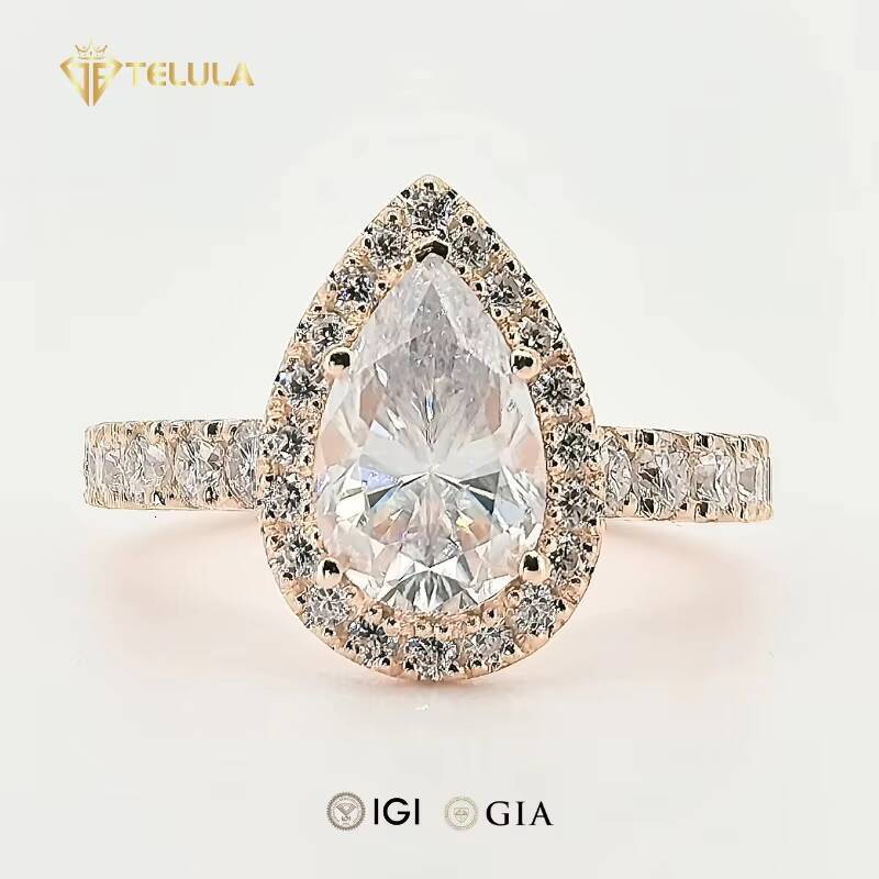 Telula 14K Gold D Color VVS Excellent 1CT 2CT Lab Grown Diamond Engagement Ring IGI Certified Womens Synthetic Ring