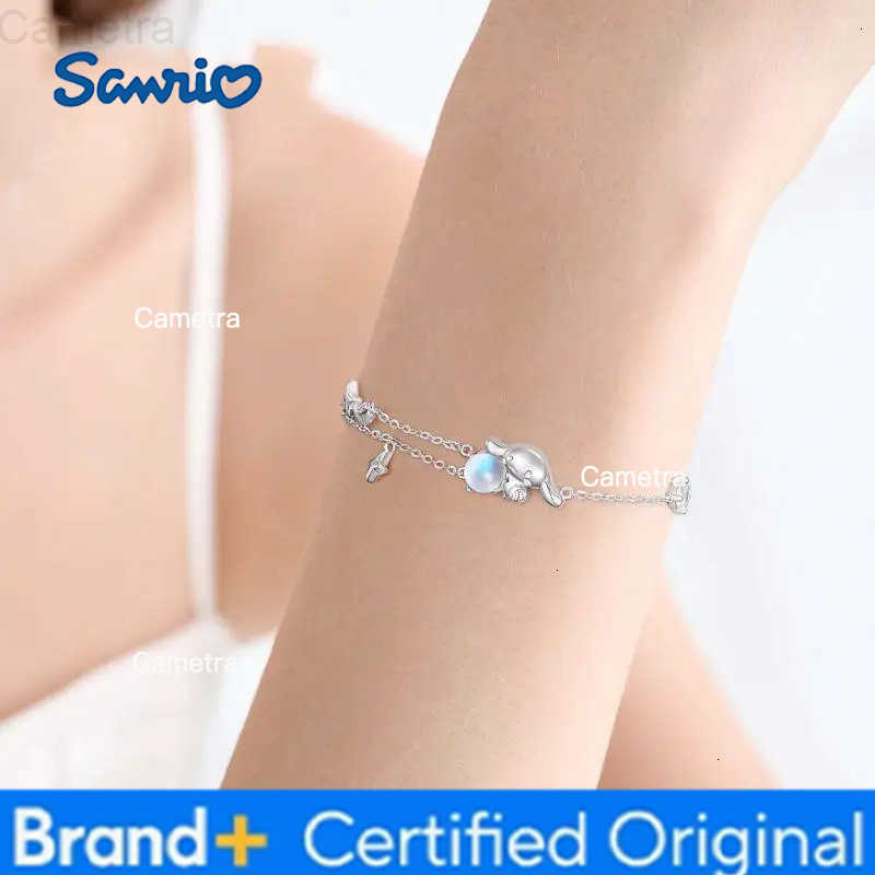 Sanrio Anime Kawaii Cinnamoroll Ins Fashion Silver Bracelet Female Sweet Cute Luxury Hand Decoration Y2k Girl Birthday Gifts H2512291