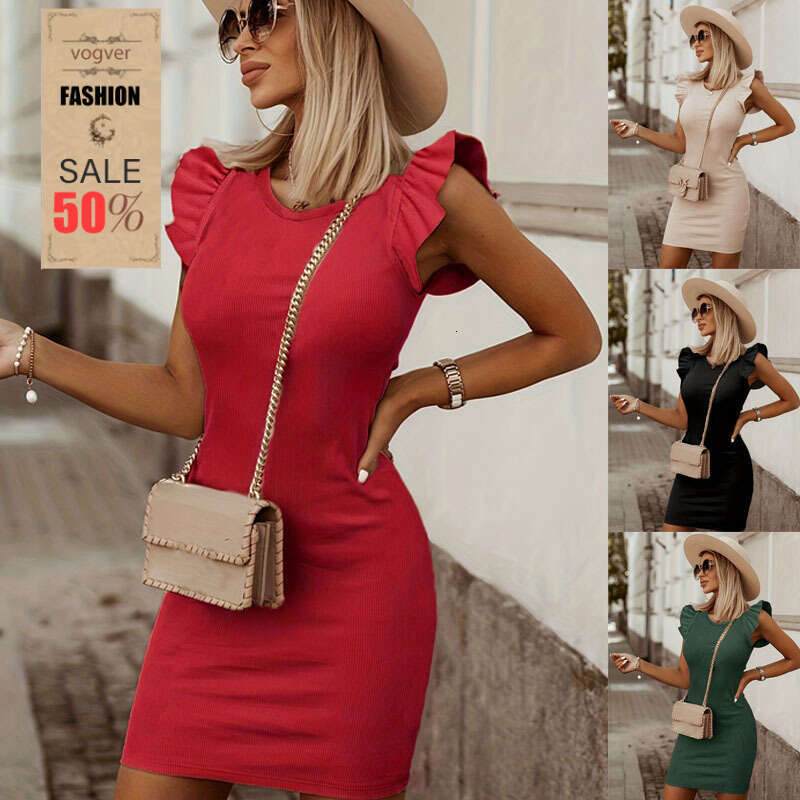 Dress for women 2026 Spring Summer Elegant Commuter Slimming Batwing Sleeve Dress, Pullover Solid Color Mid-Waist Business Casual Dress