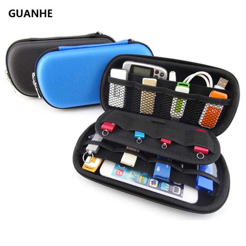 GUANHE HDD Digital Gadget Travel Storage Bag for U Disk USB Data Cable SD Card Phone Electronic external hard drive bag 251224
