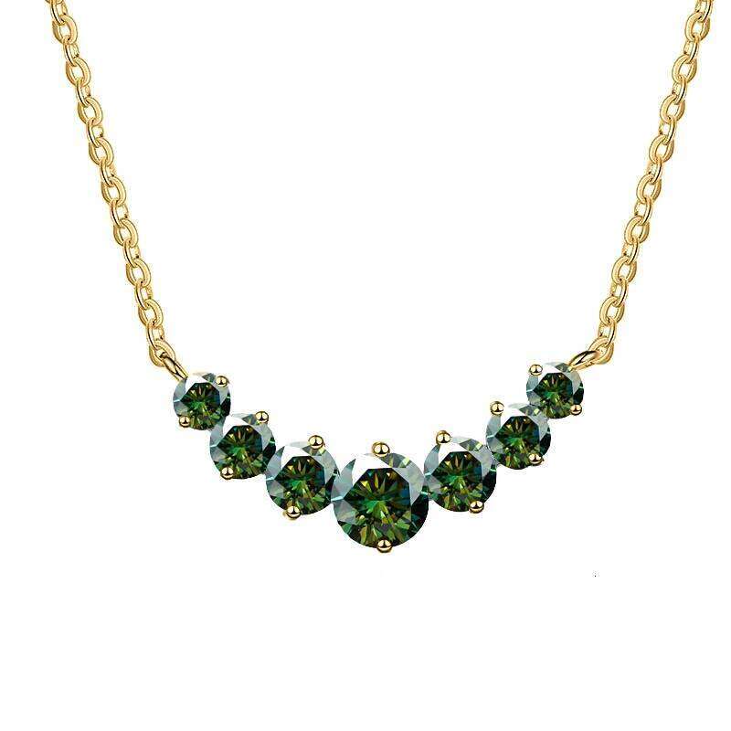 2.8 Ct VVS1 Moissanite Pendant Necklaces for Women Trendy Party Jewelry GRA Certified 925 Sliver Plated Yellow Gold Necklace 424