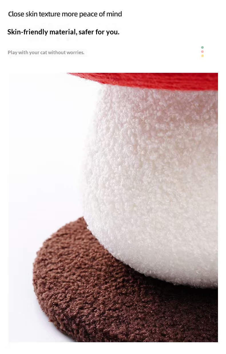 Red mushroom cat climbing frame grinding claws big cat grab column hemp rope ball vertical cat grab board cat tree cat toy.