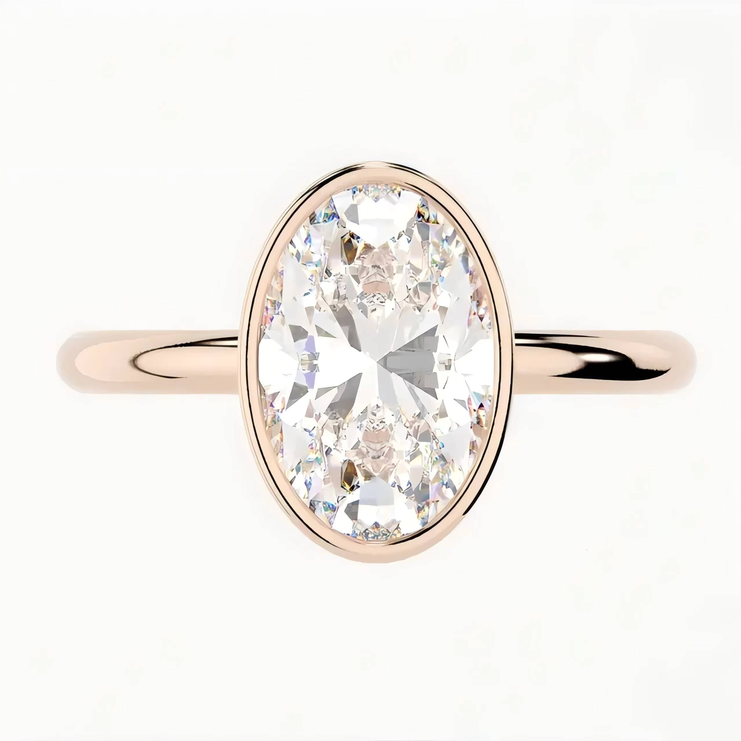 Bezel 5ct Oval Moissanite Solitaire Rings 1ct 2ct S925 Sterling Silver Gold Plated Minimal Bezel Signet Moissanite Ring Men