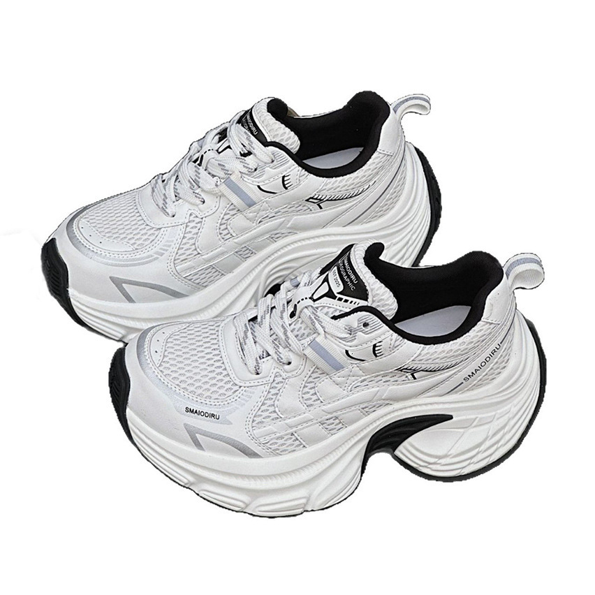 2025 Designer Fashion New Multi functional Round Head Soft Bottom Height Raising Comfortable Women's Casual Sports Shoes