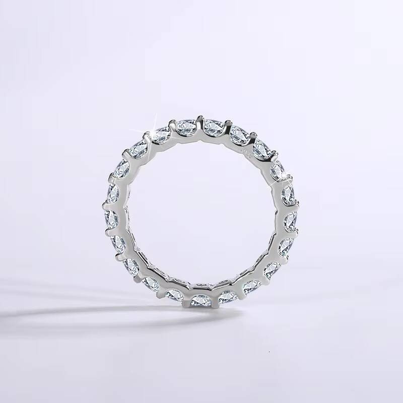 Luxury Fine Jewelry Eternity Band Ring Wholesale 925 Sterling Sliver Gold Filled Rings Mossanite Ring