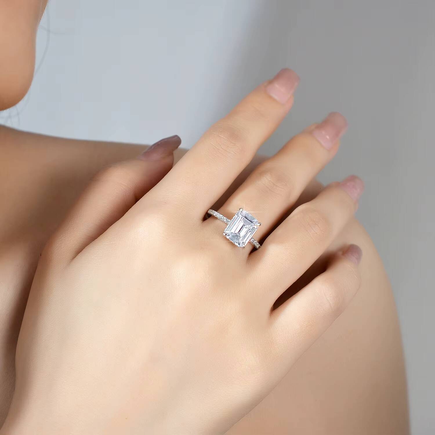 4ct Womens Luxury Marriage 14 Gold Rings Engagement Custom Eternity Cuban Vvs Moissanite Ring