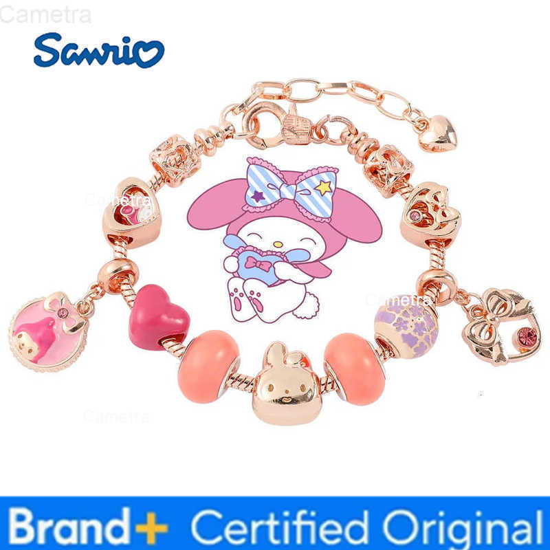 Sanrio Anime Cute My Melody Bracelet Cartoon Figure Melody Charm Beads Pendant DIY Bracelet Bangle Kawaii Accessories Gifts H251229