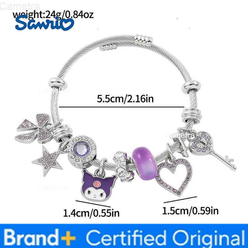 Sanrio Melody Kuromi Cinnamoroll Bracelet for Women Cartoon Anime Action Figures Jewelry Birthday Accessories Gift H251229