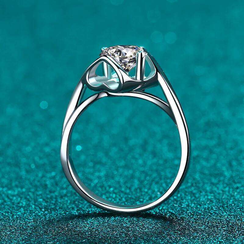 18K gold for women pt950 platinum moissanite jewelry fashion to heart ring angel kiss 653