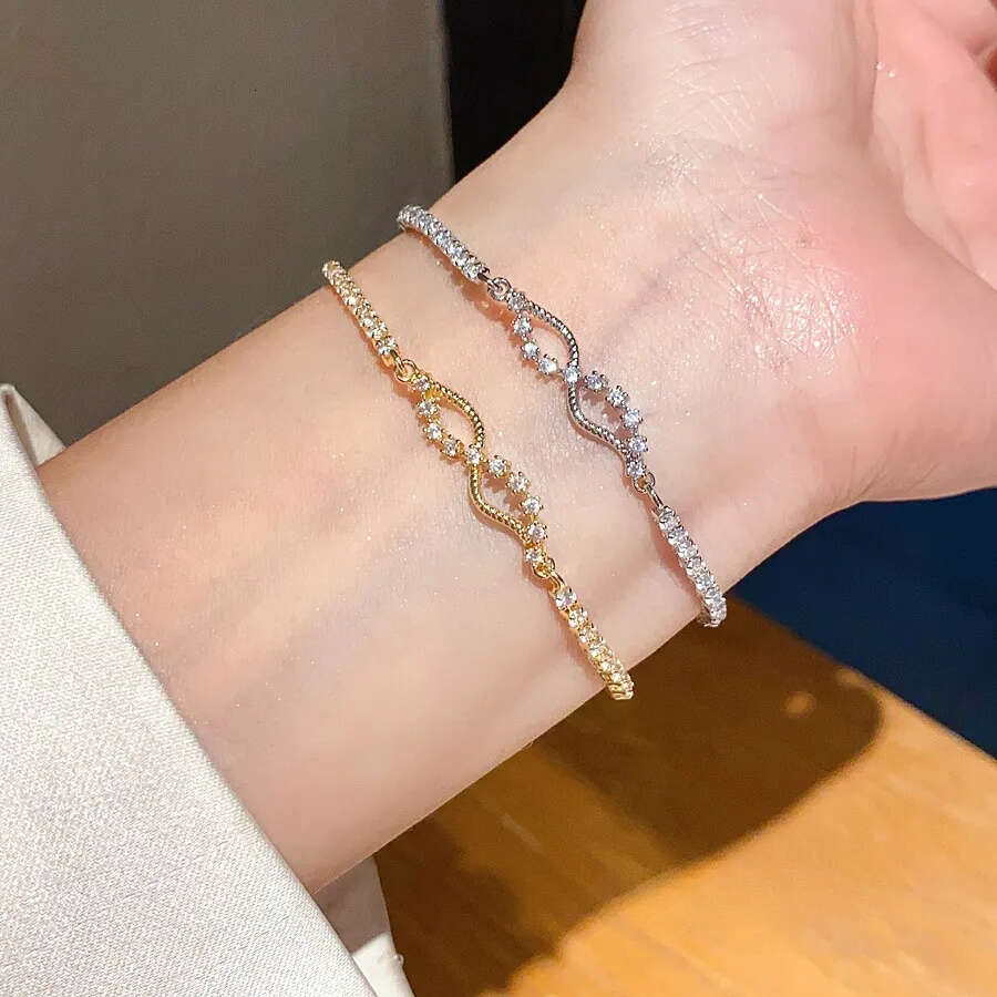 Designer Jewellery High Quality Gold Toned Bracelet with Sparkling Rhinestones Twisted Detail Daily Wear Gift for All Occasions Textured Elegant Acces