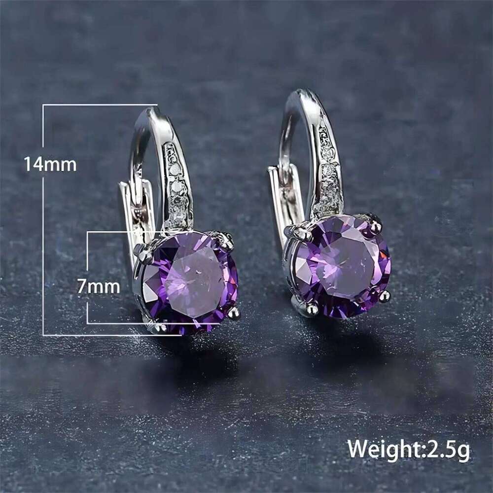 Fashion Geometric Copper Green Zirconia Earrings For Women Girls Multicolour Metal Earring INS Style Party Birthday Jewelry