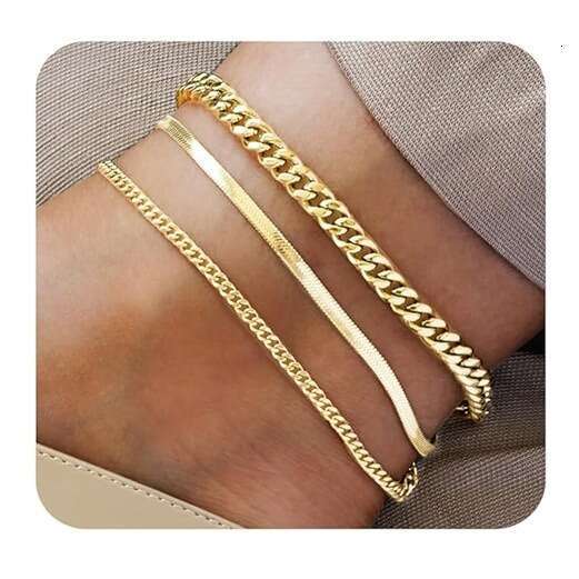 Fashion Adjustable Anklet Personalized gold Layer Jewelry Ankle Chain Holiday Travel Gift for Women
