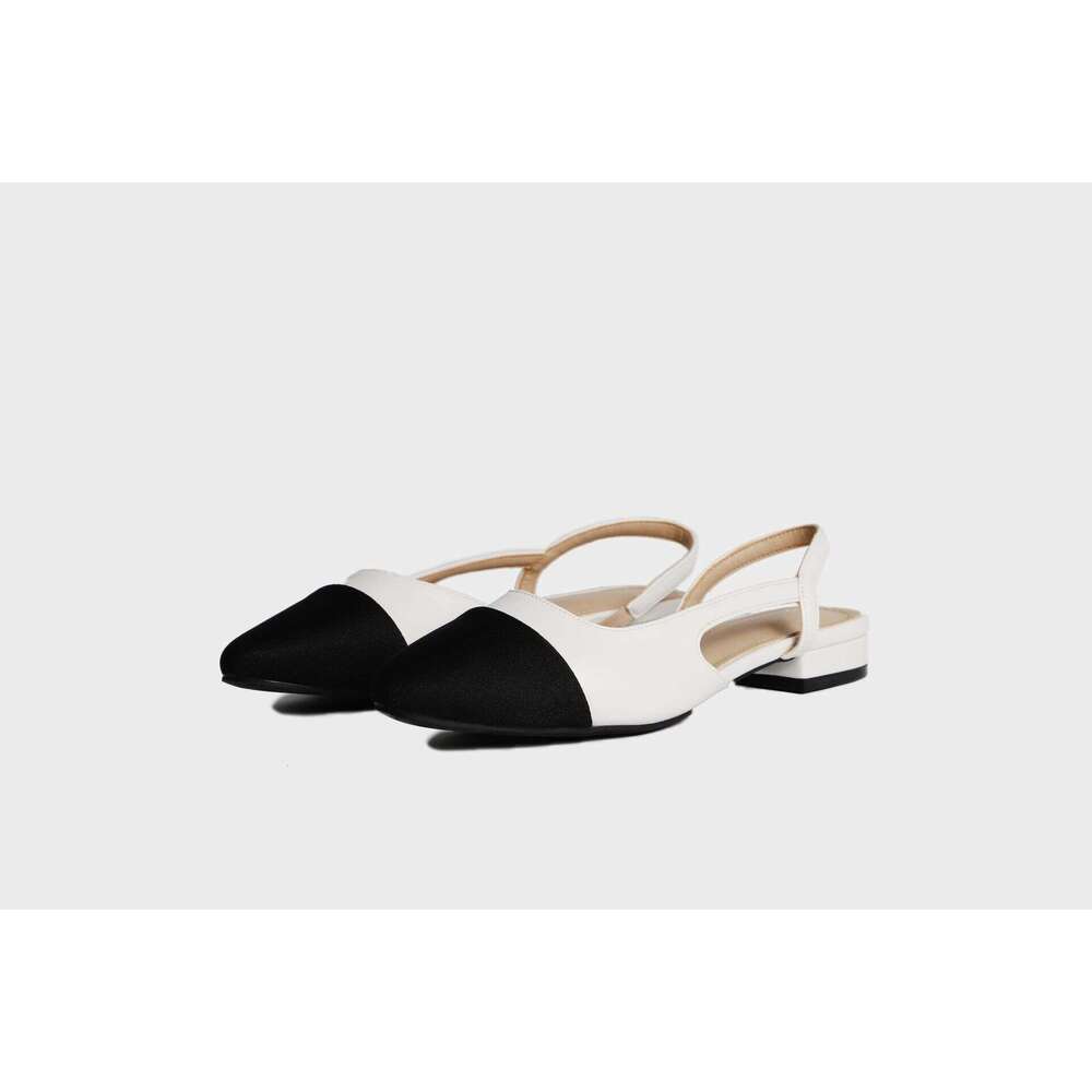 2025 Internet Celebrity Fairy Style Chunky Heel Closed-Toe Backless Flat Sandals Summer 32-42