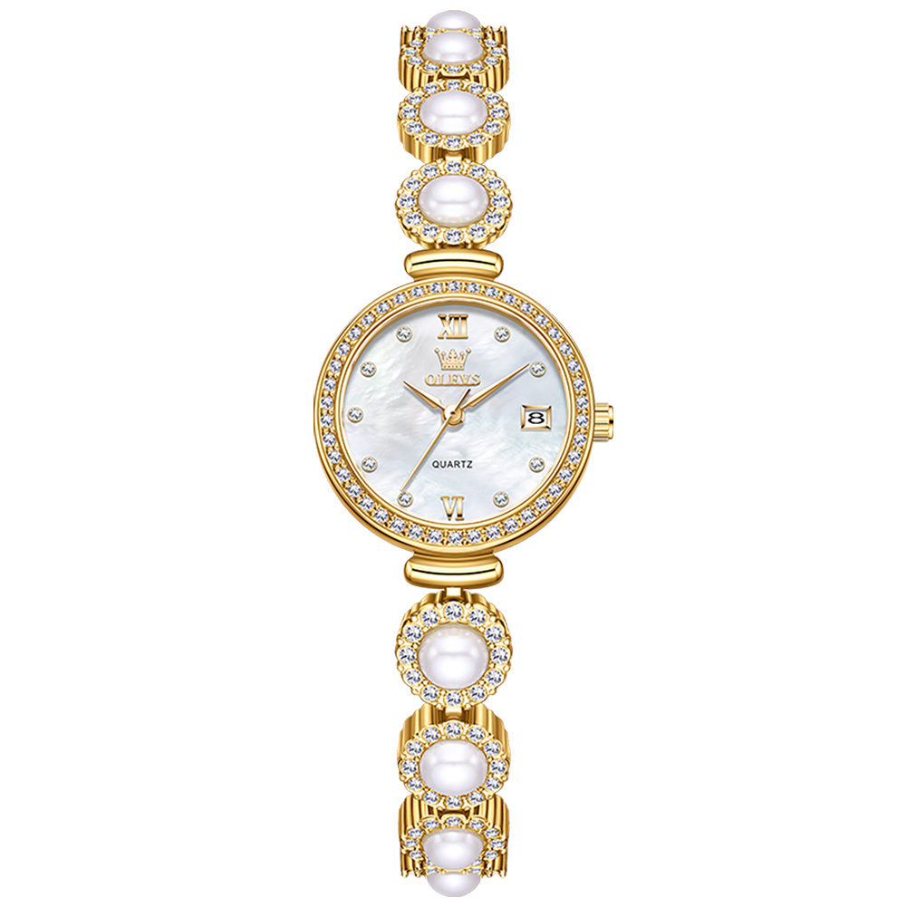 OLEVS Elegant, high-end quartz watch, fashionable, retro, exquisite, niche, diamond studded strap, waterproof, luminous watch