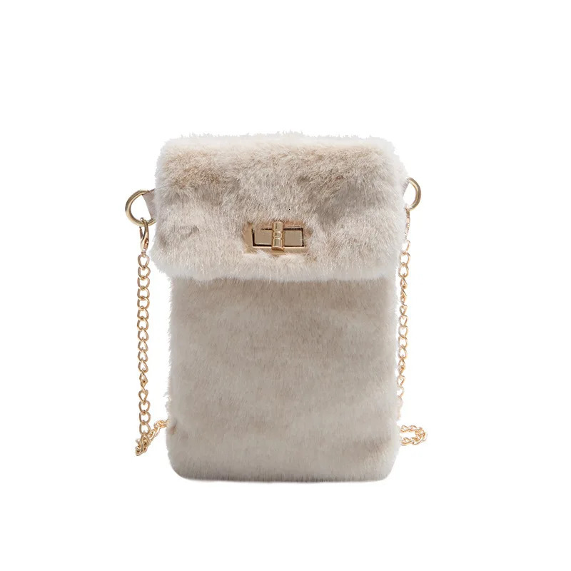 Real Mink Fur Bag Womens One Shoulder Crossbody Female Winter Plush Purses And Handbags Chain Messenger 251216