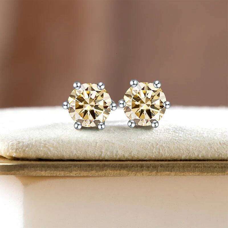 Solitaire moissanite set 925 Sterling Silver Party Wedding Rings Earrings Necklace For Women Bridal Moissanite Jewelry b38