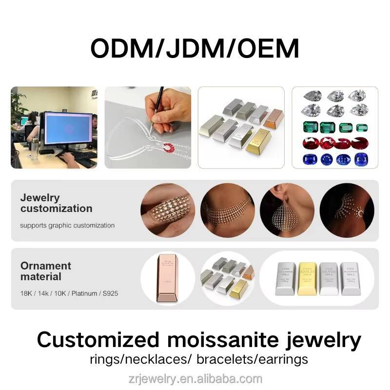 5ct Moissanite Rings Round Cut Jewelry Wholesale Gra Certified Vvs Engagement Wedding Moissanite Ring