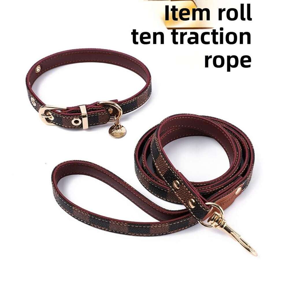 Vintage Plaid Lightweight Dog Self-Backpack Pet Chest Harness Leash Collar Set for Small and Medium Dogs