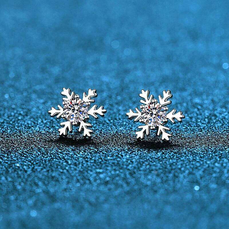 D Color Moissanite Snow Stud Earrings for Women Party S925 Sterling Silver Diamond Earring Fine Jewelry Gift a06