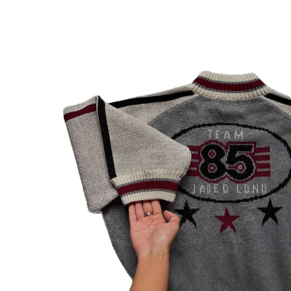 Cross-Border Autumn Winter Vintage Y2K Round Neck Cardigan Unisex Loose Versatile Knitted Long Sleeve Sweater