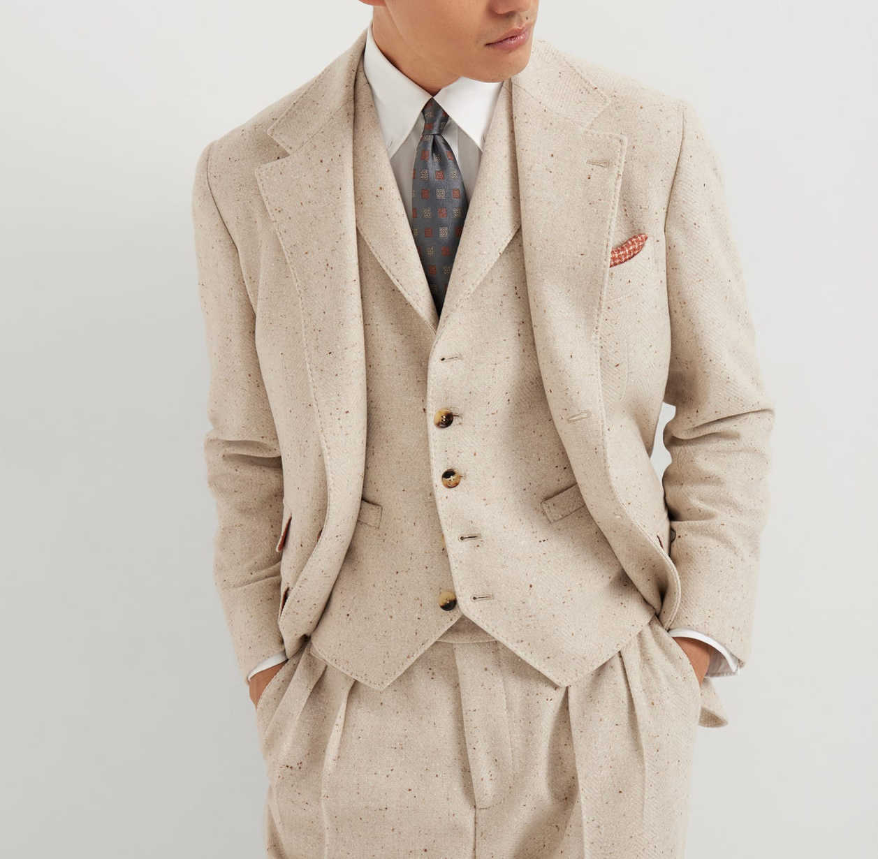 Fashion Men's Suit Notched Lapel Tuxedos One Button Single Breasted 2-Pieces Groom Wear Business Party 2-pieces Customized