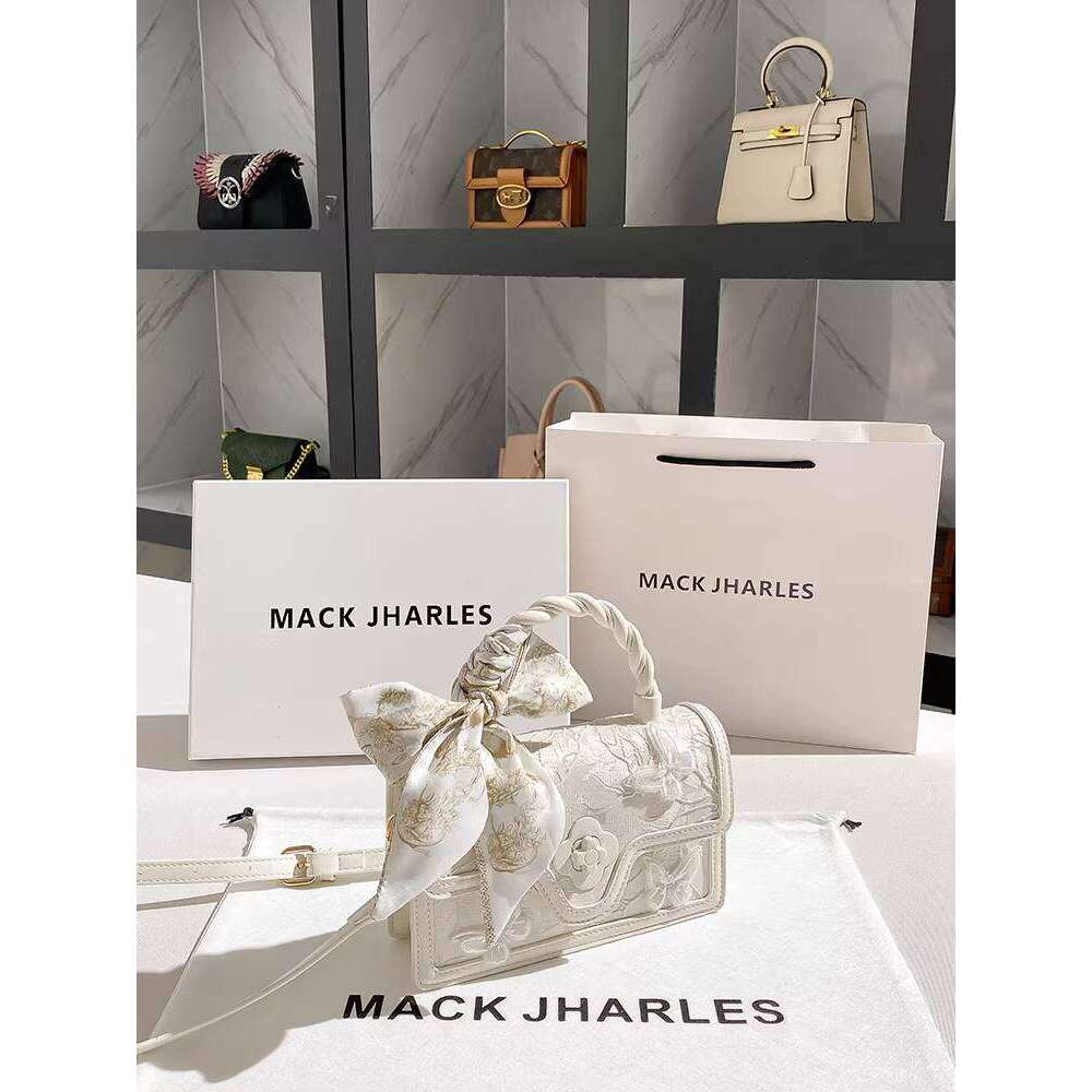 MACK JHARLES French Niche Bow Handbag Women's 2025 New Braided Small Square Bag