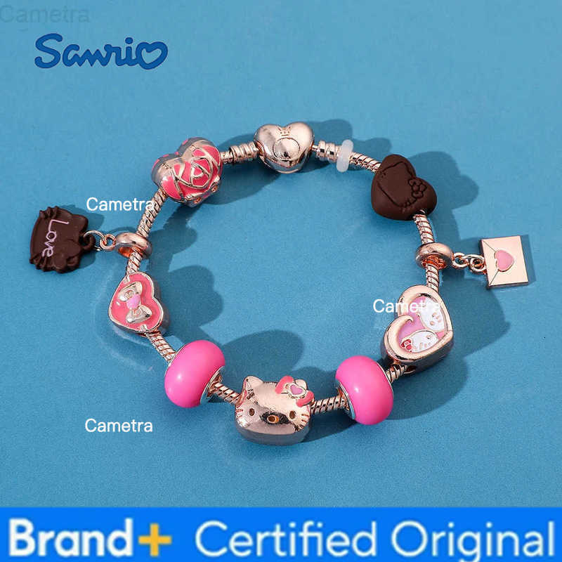Sanrio Anime Cartoon HelloKitty Bracelet Cute Cartoon Figure Kitty DIY Accessory Kawaii KT Cat Bracelet for Children Party Gifts H251229