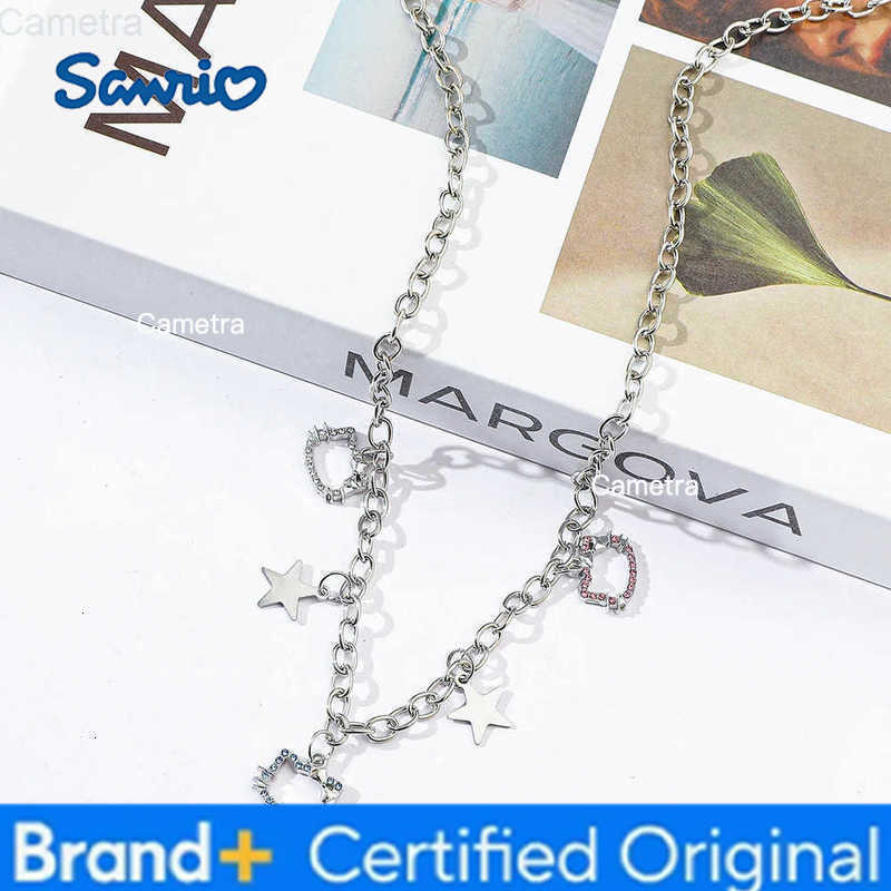 Sanrio Cartoon Cute Hello Kitty Necklace Creative Hollow Out Hello Kitty Star Neckchain For Friends Birthday Jewelry Gifts H251229