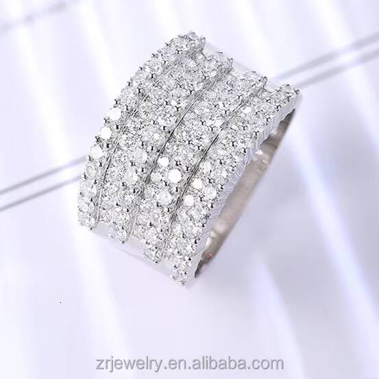 Women 18K Cvd Lab Grown Diamond Engagement Ring Wholesales Jewelry Gold Band Custom Rings