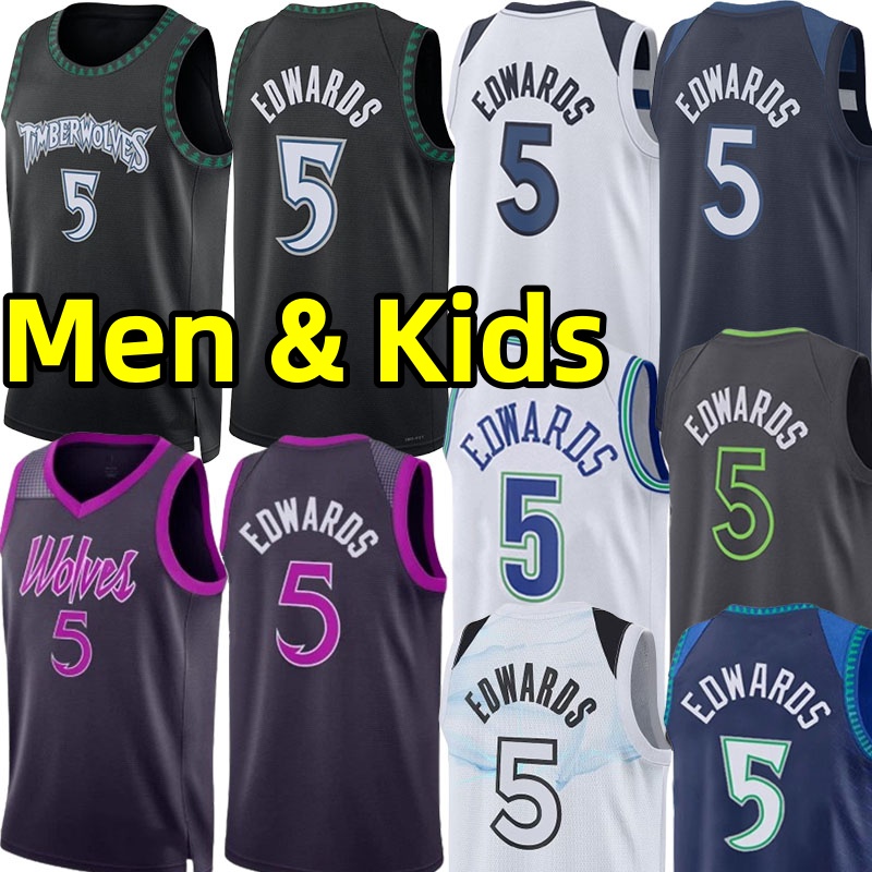 ant Anthony Edwards Basketball Jerseys Men Kids Youth City Jersey Retro adult children