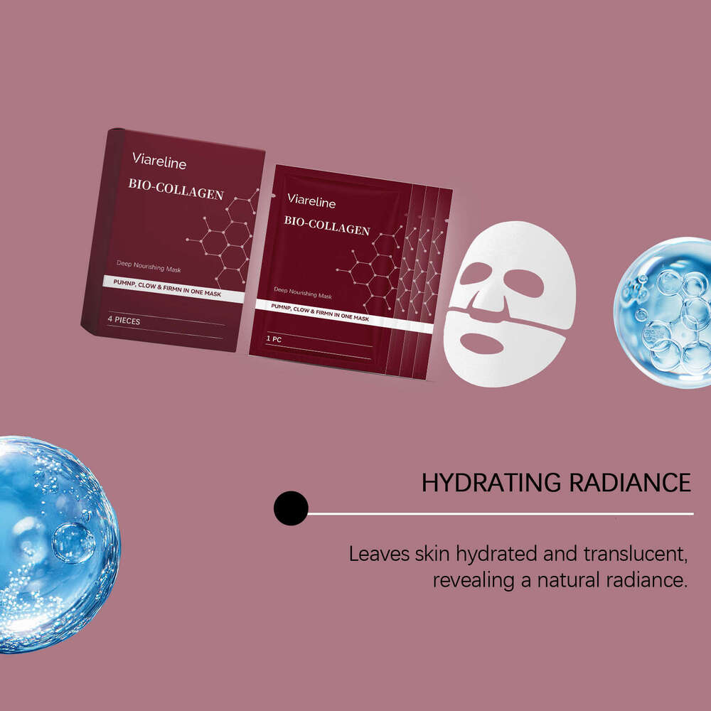 Viareline Collagen Moisturizing Mask Daily Gentle Brightening Facial Skin Refreshing Hydrating Translucent