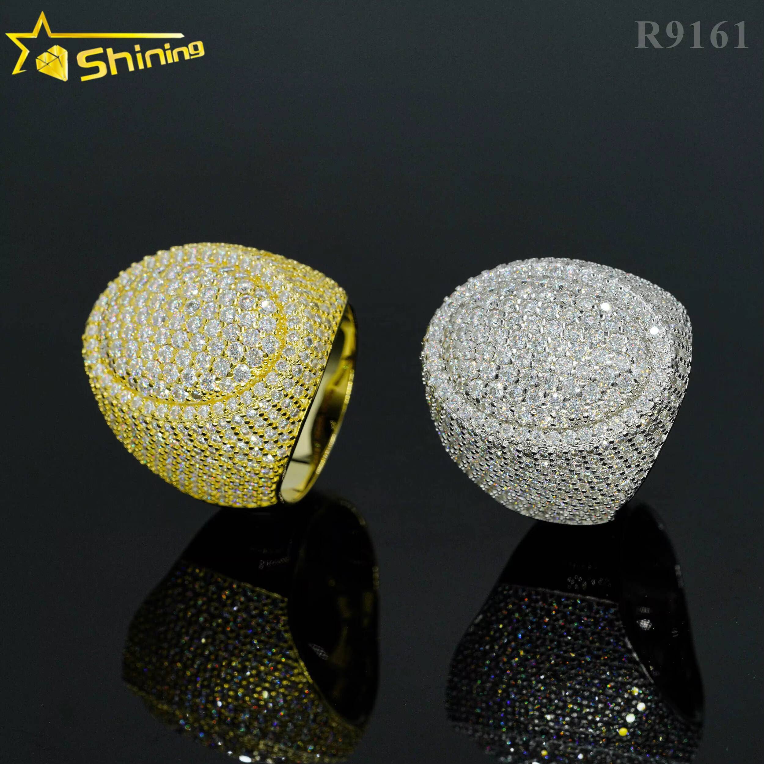 Wholesale Factory Price Moissanite Jewelry 925 Silver Iced Out Diamond Men Rings Hip Hop Moissanite Ring